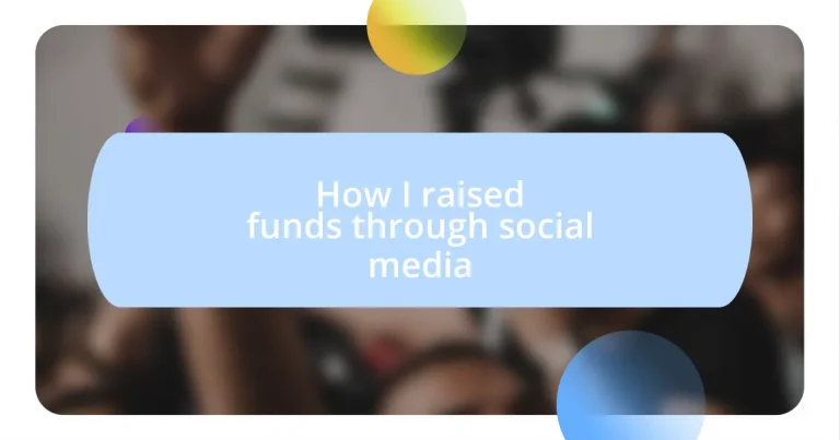 How I raised funds through social media