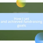 How I set and achieved fundraising goals