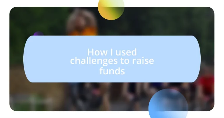 How I used challenges to raise funds